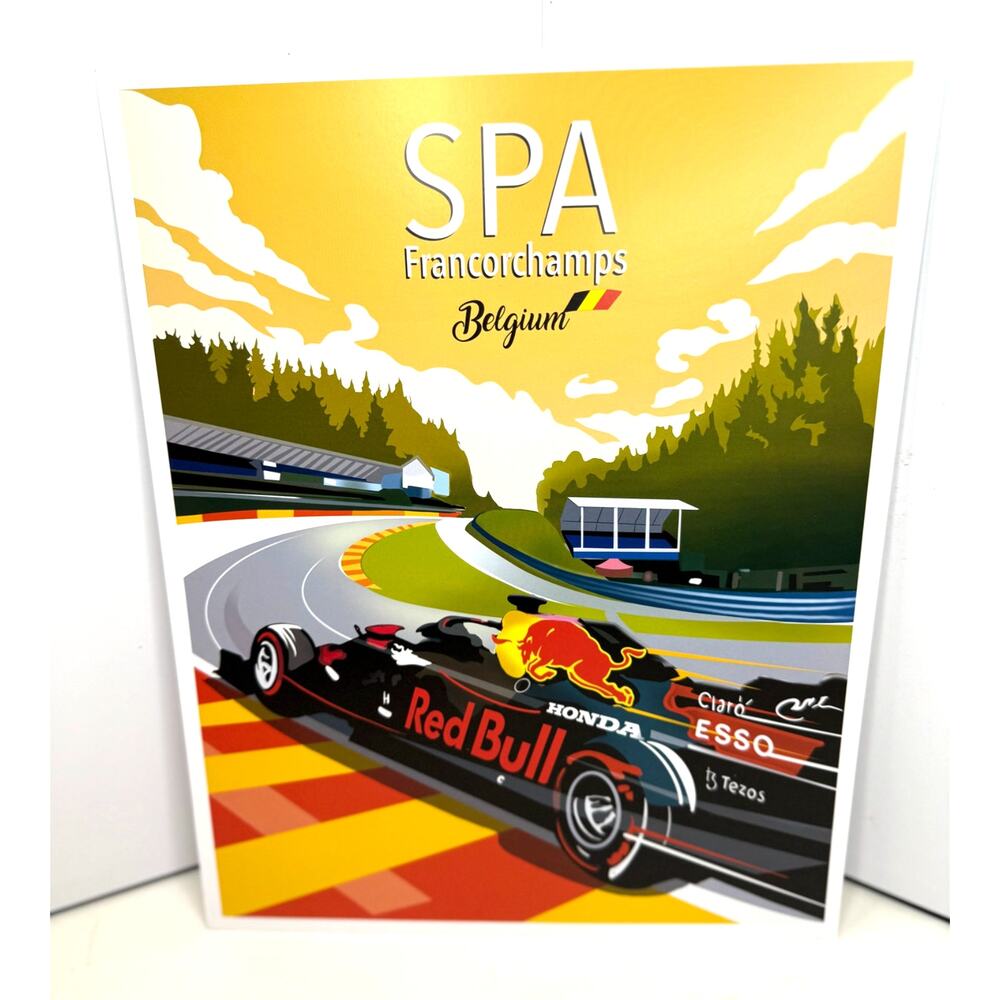 McLaren F1 Wall Art Spa-Francorchamps F1 Red Bull 2021 Racing Poster 13.75"x11"